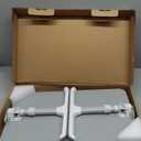 SAIJI Leather Laptop Bed Tray Table, Adjustable Laptop Stand with Removable Stopper, Portable Lap Desks with Foldable Legs, Notebook Stand Breakfast Reading Desk for Sofa Couch(Medium,Gray)