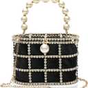 CARIEDO Evening Handbag Women Clutch Purses with Pearl Diamonds for Wedding Prom Birthday Party Dinner Accessories | with Pearl Diamonds, for Wedding, Prom, Birthday Party, Dinner, Accessories
