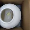 Large White Ceramic Vase - 9.8 Inch Rustic Farmhouse Flower Vase for Home Decor, Minimalist Tall Vases for Living Room, Table, Bathroom, Holiday & Weddings (Sandstone White)