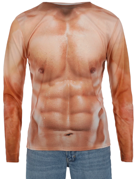 Realistic Muscle Top, Long Sleeve Size M