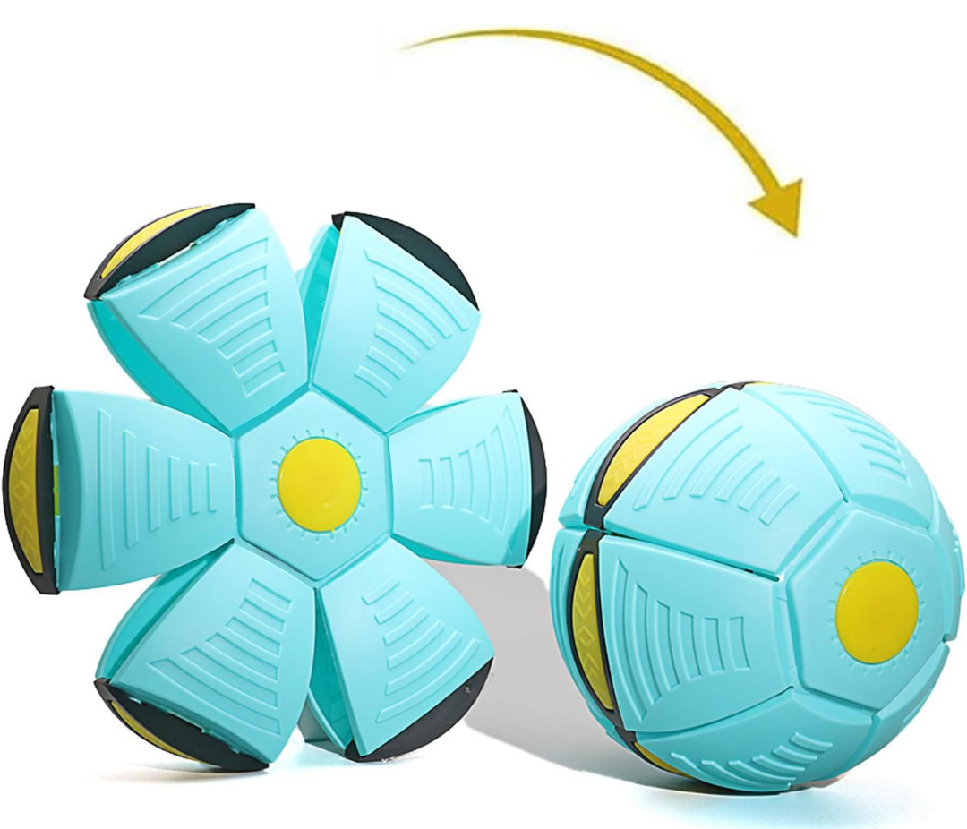 Doggy Disc Ball for Medium Large Dogs, Portable Interactive Flying Saucer Ball Stomp UFO Magic Balls, Decompression Pop Up Dog Toys Balls for Outdoor Sports Gifts (Blue-Green)