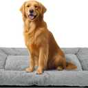 Washable Dog Crate Bed Mat for Medium/Large Dogs  All-Season Comfort with Ultra-Soft Flannel & Heavy-Duty Support (Gray, 36''L*23''W)