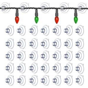 200 Pack Suction Cups for Glass - 1.2''/30mm Small Clear Rubber Suckers for Holiday Christmas Lights String Decoration, Strong Adhesive Suction Cups Holder for Table Window Mirror Bathroom