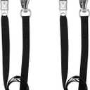 2 pcs Cross Ties for Horses,Heavy Duty Nylon Horse Trailer Tie with Strong Panic Snap and Bull Snap,Adjustable Length from 45.2" to 78.7",Professional Horsed Supplies (Black)