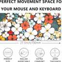 Boho Abstract Floral Desk Mat with Stitched Edges, Extended Gaming Mouse Pad with Non-Slip Waterproof Base for Office & Home Desk (27.5X11.8 in) (Blho Abstact Flower)
