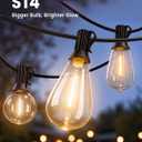 Outdoor String Lights 110FT(100+10) Waterproof, 50 LED S14 Shatterproof Edison Bulbs, 2FT Spacing, Extension Cord, Connectable Plug in Hanging Patio Lights for Outside, Backyard, Warm White