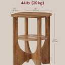 VASAGLE Side Table, 2 Tier Small Accent End Table, Nightstand with Lower Shelf for Small Spaces, Living Room, Bedroom, Honey Brown ULET233M101S, Round