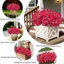 20 Bundles Fuchsia Artificial Flowers for Outdoors, UV Resistant Fake Flowers with Plastic Plants for Outside , Faux magenta Silk Flower for outdoor Planters ,Hot Pink Realistic Plant Decor-Rosy