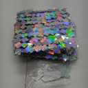 20 Pannel Sparkling Sequin Shimmer Wall Backdrop Glitter Air Active Stunning Iridescent Mirror 3d Disco Wedding Event Birthday Decorative Decoration Rainbow Silver Reflective Fashion Party Photobooth
