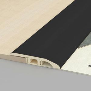 6 Pcs Floor Transition Strip,T Moulding for Laminate Flooring Planks,Wood Grain Transition for Carpet,Floor,Tile (Black, 24 x 2 inch)