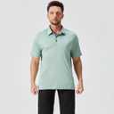 Mens Golf Shirts Dry Fit Short Sleeve Casual Performance Solid Collared Polo Shirts for Men (Green, XXXL)
