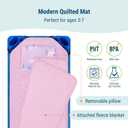 Wildkin Modern Kids Nap Mat Soft Cotton Blend with Pillow & Elastic Straps for School & Travel - Unicorn, Removable pillow, 49.5 x 20 in. mat plus 40 x 31 in. blanket, can attach to a cot, machine washable mat, preschool ready.
