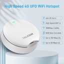 UFO Mobile Hotspot with 5GB Data, Portable Pocket WiFi 6 & 4G LTE Hotspot MiFi Device, Support AT&T, T-Mobile, Verizon |10 Connected Devices, USA Coverage, No Contract (White, 5GB)