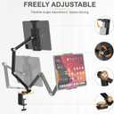 Houele Tablet Stand Holder, Adjustable Foldable Tablet Arm iPad Desk Mount with 360Rotate Base, Phone Holder iPad Stand for Desk and Bed, Compatible with Tablets, Phones or Other 4-15.6" Device