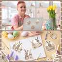 Eaasty 30 Pack Easter Bunny Sticky Notes Polka Dot Rabbit Memo Pad Self-Adhesive Easter Striped Checkered Notepad for Classroom Student Office Spring Gifts Party Favors