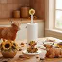 Namalu Highland Cow Sunflower Paper Towel Holder Highland Cow Sunflower Kitchen Decor Kitchen Cute Paper Towel Holder Dispenser for Bedroom Toilet Countertop Decor