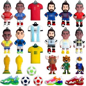 Soccer Action Figure Keychain Set