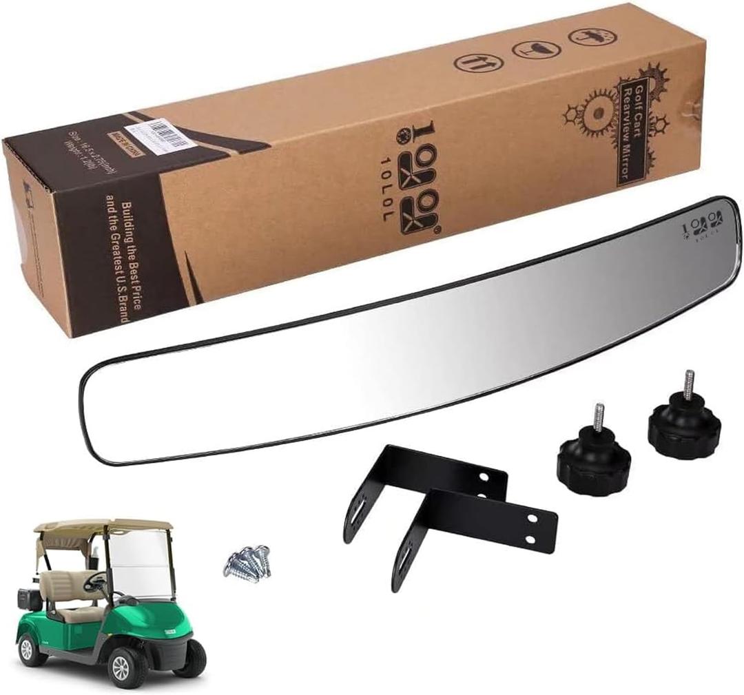 10L0L Golf Cart Mirror Rear View 16.5" Extra Wide 180 Degree Panoramic for Yamaha EZGO Club Car and Others