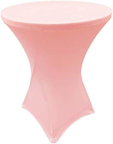 Gowinex Pink 32x42 inches Cocktail Highboy Spandex Fitted Stretch Tablecloth Table Cover Wedding Event Party