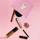 Travel Makeup Bag Organizer - Travel Essentials, Initial Travel Toiletry Bag with Zipper | Small Makeup Bag for Purse Cute Purple Stuff Birthday Gifts for Women Mom Daughter, Purple Letter L