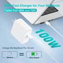 Charger for MacBook Pro 16 14 inch MacBook Air 15 13 inch 2025 2024 2023 2022 2021 2020 2019 M4 M3 M2 M1, Super Compact 100W USB C Laptop Power Adapter, 6.6FT USB-C Braided Cable, Original Quality