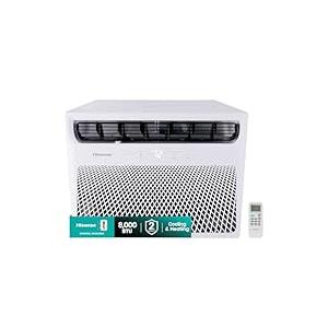 Hisense WCH08R25A Window Air Conditioner, White, 8, 000 BTU Heat and Cool, 4 modes (Cooling, Heating, Fan, Dehumidifier), Easy Installation