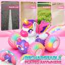 Unicorn Remote Control Car for Girls,360° Rotating 4WD Stunt RC Cars with Lights,Pink Car Toys for Kids,Fun Indoor/Outdoor Toys Ideal Chritmas Birthday Gift for 3 4 5 6 7 8 Year Old Girl