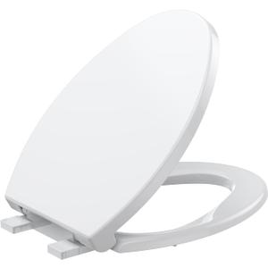 Garvee Toilet Seat Cover Elongated Toilet Seat,PP Quick Release Flat Lid Toilet Seat Elongated Easy Remove Easy Clean for Bathroom Renovation Family Apartment Guest Restroom
