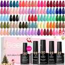 beetles Gel Polish Christmas Gel Nail Polish Set 32 Winter Colors with Base Top Coat Burgundy Red Blue Purple Brown Orange Green Pink Black White Uv LED Lamp Nails Gifts for Women Fingertip Palette