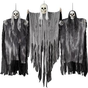 JOYIN 3 Pack Hanging Halloween Skeleton Ghosts Decorations Outdoor, Grim Reapers for Best Halloween Outdoor Decorations, Haunted Haunted House Prop, Party Supplies