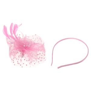Fascinators Hats Clip Hat Wedding Cocktail Fascinators Tea Party Headwear for Women Pink