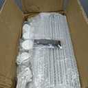 AWTATOS Shoe Rack, 8 Tier Shoe Storage Cabinet with Door, 32 Pair Shoe Organizer Shelves for Closet Hallway Bedroom Entryway, Transparent Twill