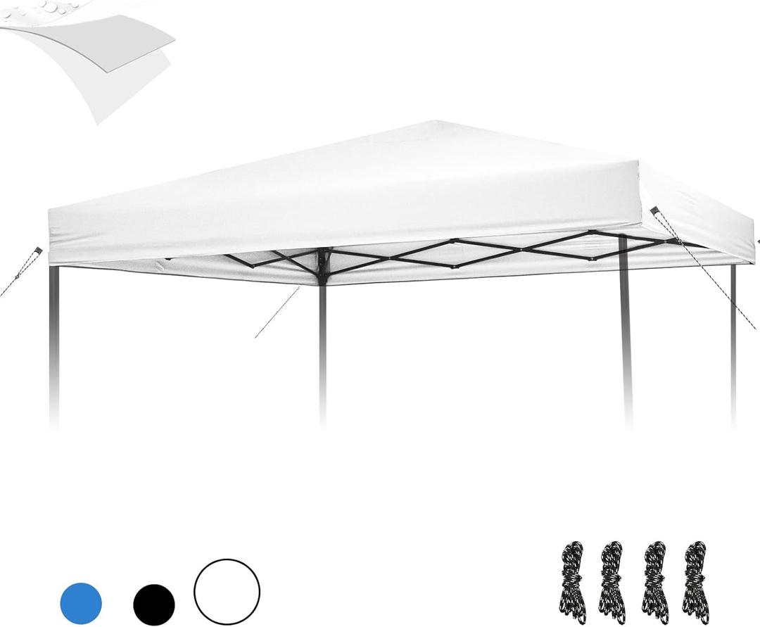 1010 Canopy Replacement Top, Pop Up Canopy Replacement Cover for Straight Leg Frame Tent, Waterproof Canopy Top Cover for Garden Patio Camping (Top Only)(Sliver White) (120"x120" Top)