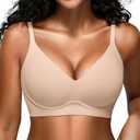 Jelly Bras for Women - S-2XL Seamless Wireless Padded Bralette with Support, Comfy Everyday T-Shirt Bra No Underwire Size XL