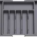 Lifewit Silverware Drawer Organizer, Expandable Utensil Tray for Kitchen, BPA Free Flatware and Cutlery Holder, Adjustable Plastic Storage for Spoons Forks Knives, Large, Dark Gray