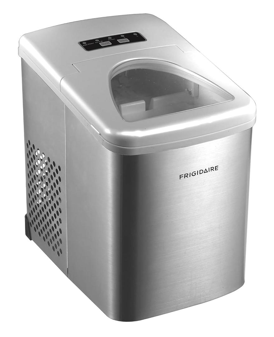 Frigidaire Countertop Ice Maker Machine, 26 lbs Ice per Day, Adjustable Size Bullet-Shaped Ice, for Home, Kitchen, Office, Bar