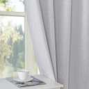 100% Blackout Curtains 108 inch Length 2 Panels Faux Linen Long Drapes for Bedroom Living Room Black Out Room Darkening Curtain Thermal Insulated Back Tab Rod Pocket(W52 x L108, Off-White)