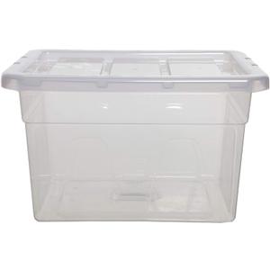 2 X 40cm Spacemaster Maxi Clear 20 Litre Storage Box with Lid - 40 x 33 x 25
