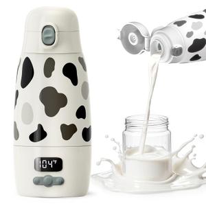 Portable Bottle Warmer for Travel, 150W Fast Heating and Charging 17.5oz Large Capacity & Extended Battery Life, Bottle Warmer On The Go for Baby Essentials (White)