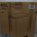 Home Zone Living 12 Gallon Slim Kitchen Trash Can with Soft Close Lid, Step Pedal, Bag Tuck Band, and Removable Liner, Stainless Steel, Silver