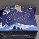 Raxurt Heavy Duty Snow Sled with Premium Canvas Cover, 2 Person Inflatable Snow Tube with Backrest & Bottom Anti-Skid Strips, Snow Sleds for Kids and Adults, Winter Outdoor Toys for Boys Girls Family