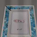 GIFTME 5 Beach Picture Frames, Mother of Pearl, Mosaic Tabletop or Wall Hanging (6x8 inch, Blue, 1 pc)