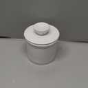 Butter Crock With Water Line for Countertop, French Dish With Lid, Ceramic Keeper for Fresh Spreadable Butter, Container Holder for Kitchen and Home Decor, White