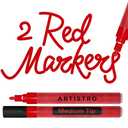 ARTISTRO 2 Red Acrylic Paint Markers - 3mm Medium-Tip Paint Pens - Perfect for Crafting, Art Projects, & More Pack of 3