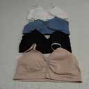 Omisy 4 Pieces V Neck Padded Bralette Cami Bra Wireless Tank Top Sports Bra with Adjustable Straps M