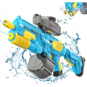 Electric Water Gun with 1350CC Large Capacity, 32FT Long Range Auto Suction Water Guns for Adults, Squirt Gun Water Blasters for Adults Beach Pool Outdoor Party Water Toys Gift Blue
