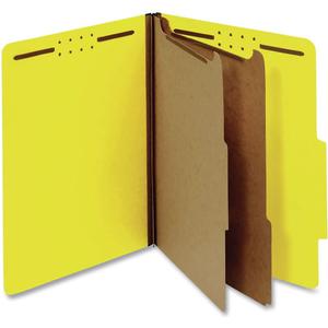 Universal Pressboard Classification Folders, Letter, Six-Section, Yellow, 10/Box (10304)