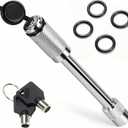 Premium Trailer Hitch Pin Lock for Class III/ IV 2.5 & 3 Inch Receiver - 5/ 8” Diameter, Anti Theft Hitches Accessories, Anti Rattle Tongue Locking for Truck, Boat, RV Trailers (Silver, 4 Inch Length)