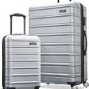 Samsonite Omni 2 Hardside 2 Piece Set - Includes Global Carry-On & Large Checked Suitcases - 360 Dual Spinner Wheels - Integrated TSA Lock & Expansion  - Arctic Silver