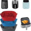 Air Fryer Silicone Liners for Most 1-2 Qt Mini Air Fryer, 3 Pack Square Small Air Fryer Liners Silicone Reusable Airfryer Liners Accessories for COSORI, Ninja, CHEFMAN